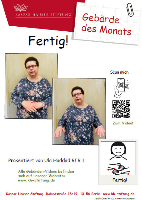 Plakat Gebärde des Monats September