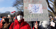 Annegret auf der Friedens-Kundgebung für die Ukraine