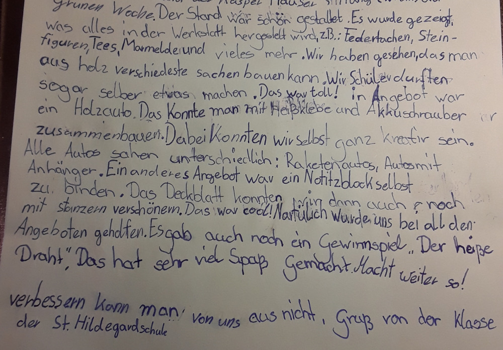 Bericht aus einer Förderklasse